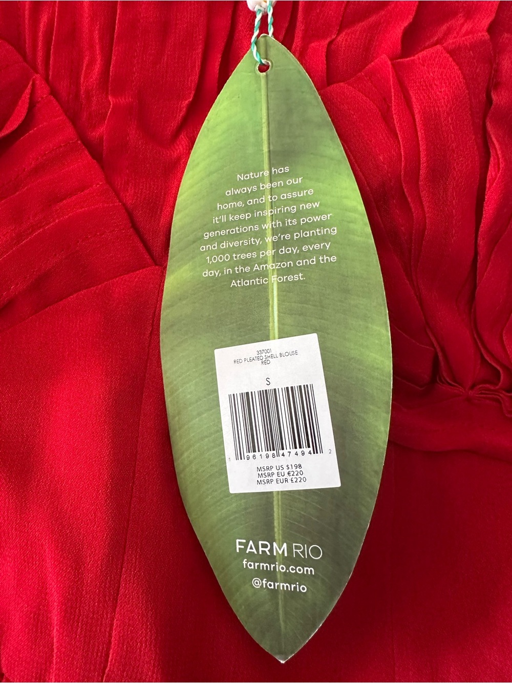 FARM Rio Red Ruffled Sheer Blouse - Picture 4 of 4